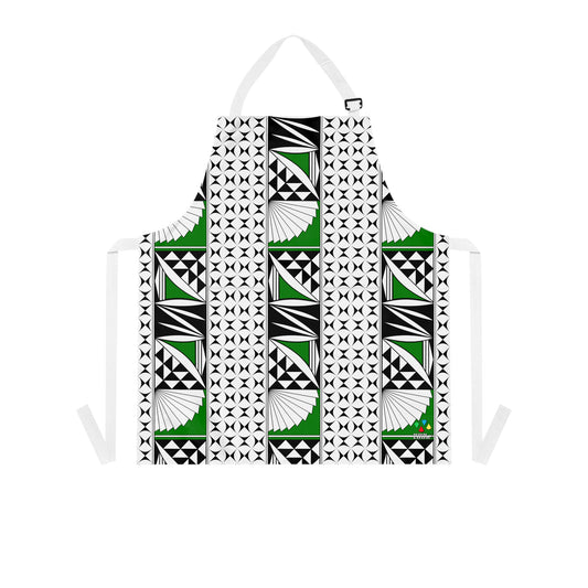 Southwest Sunrise 3 Row Green Two Pocket Apron