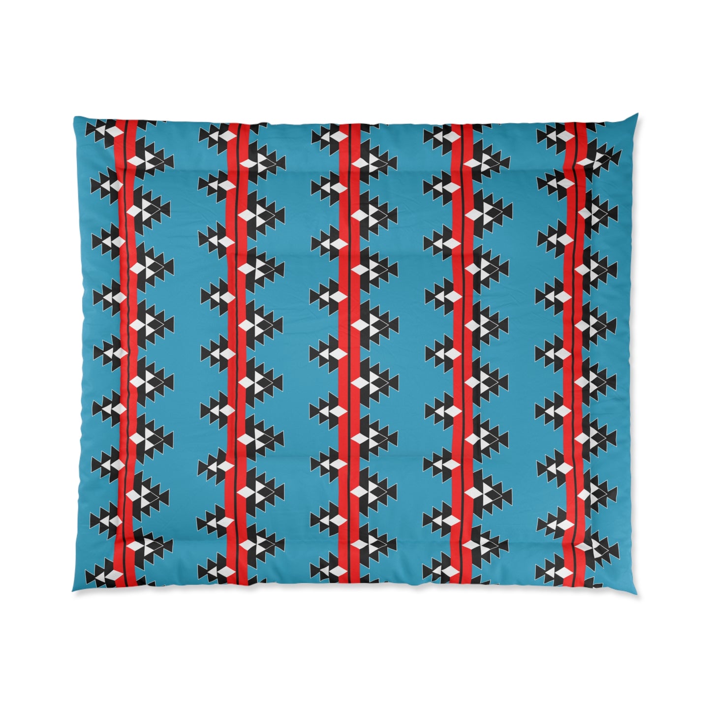 Native Woven Stories on Turquoise Comforter