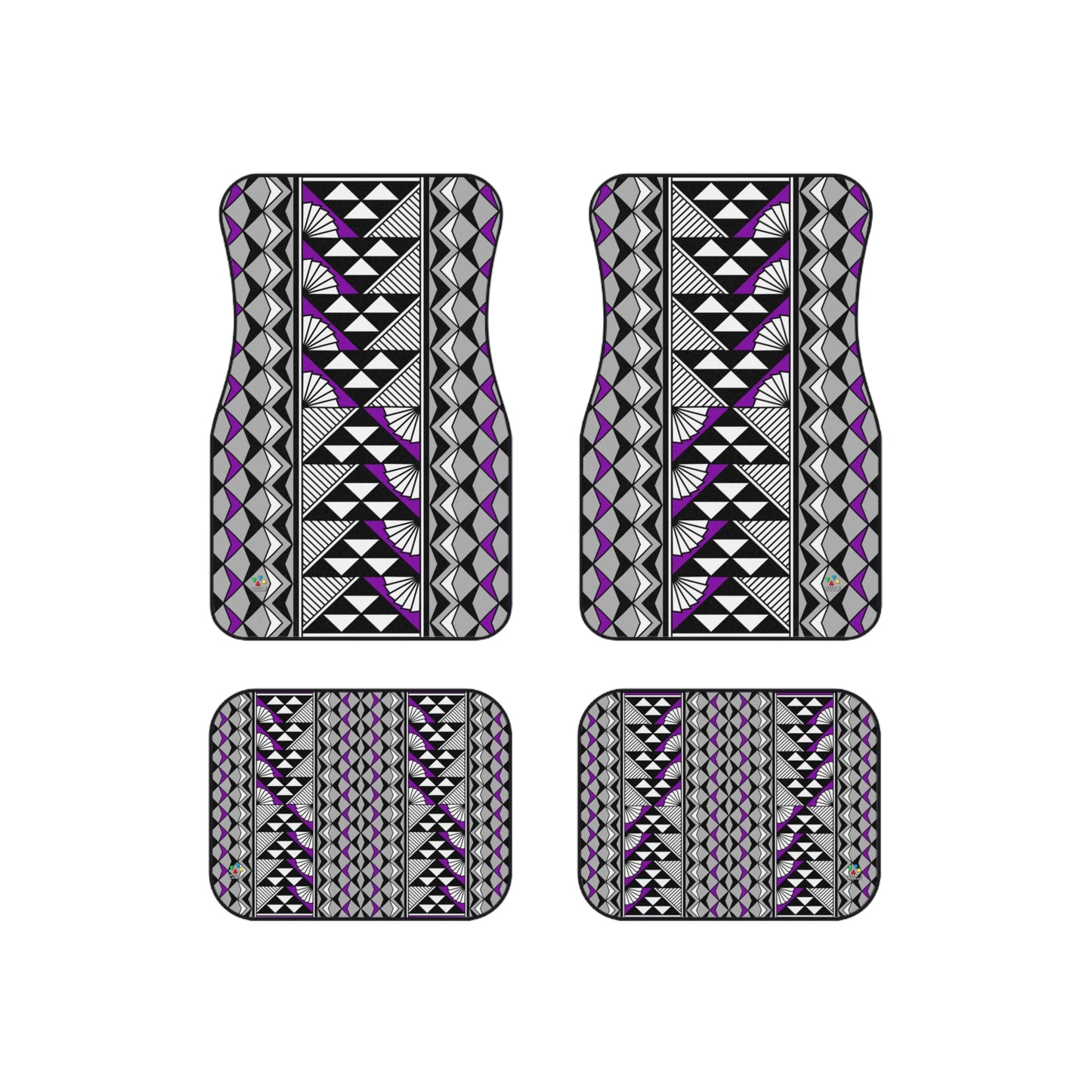 Sun and Rain in Purple Car Mats (Set of 4)