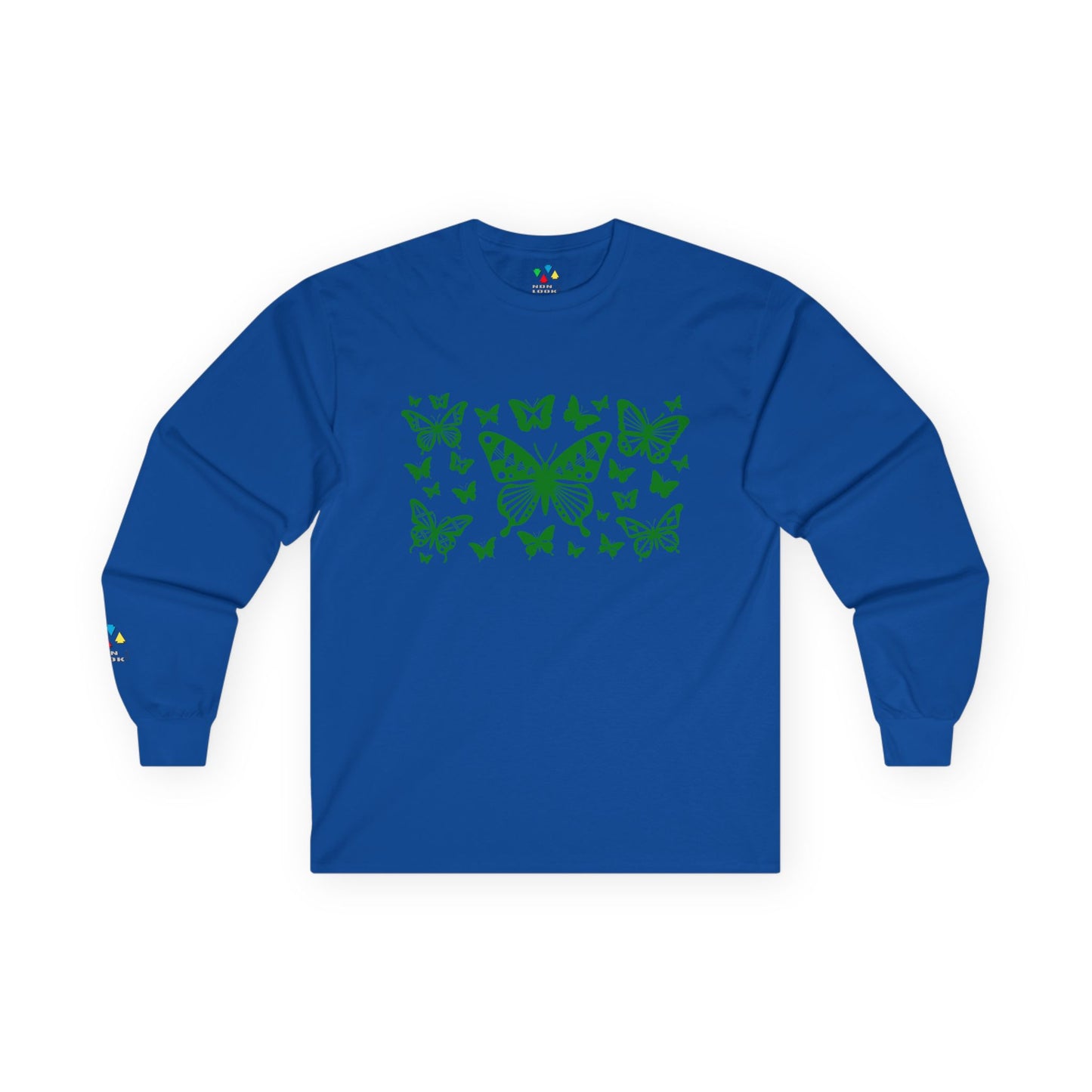 Butterfly Dance in Green Unisex Long Sleeve Tee