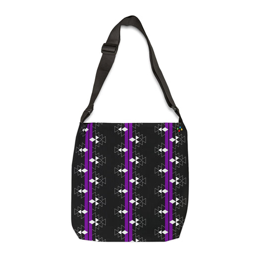Native Stories in Purple/Black Adjustable Tote Bag
