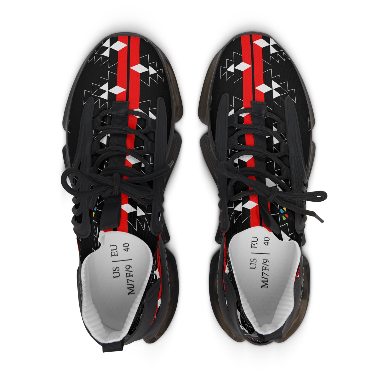 Native Woven Stories on Black Women's Mesh Sneakers