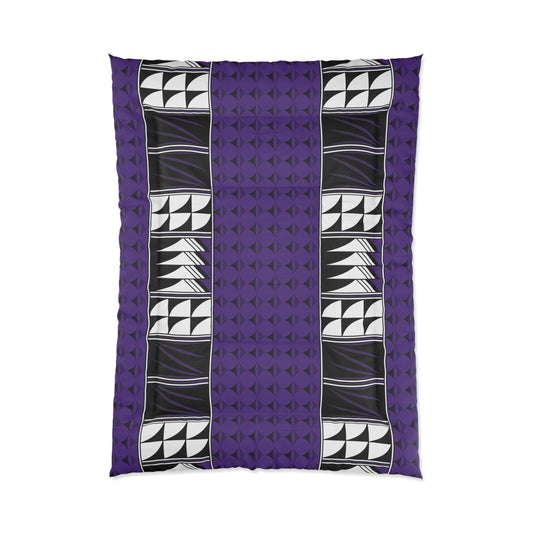 Southwest Feather Blessing on Purple Comforter