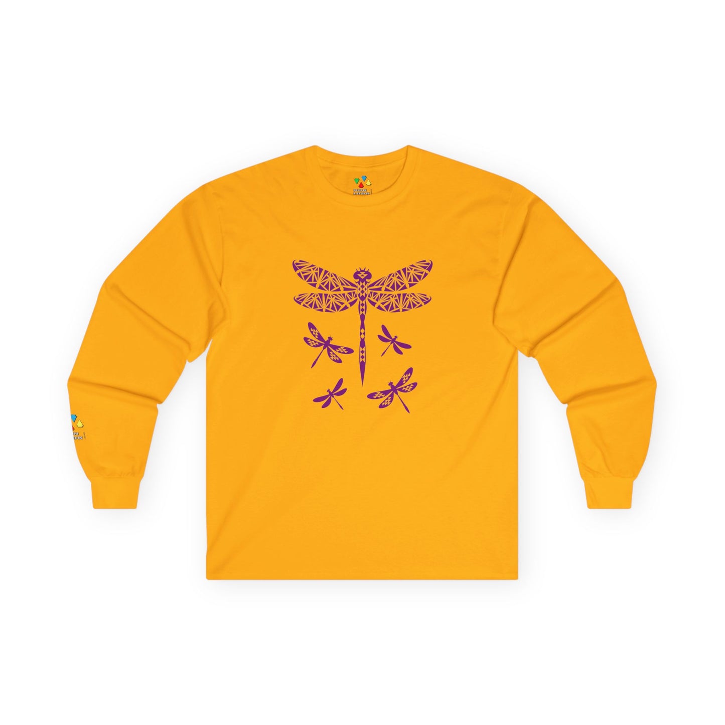 Native Dragonfly in Purple Unisex Long Sleeve Tee