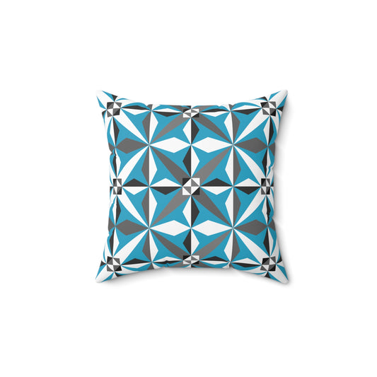 Morning Star in Turquoise Square Pillow