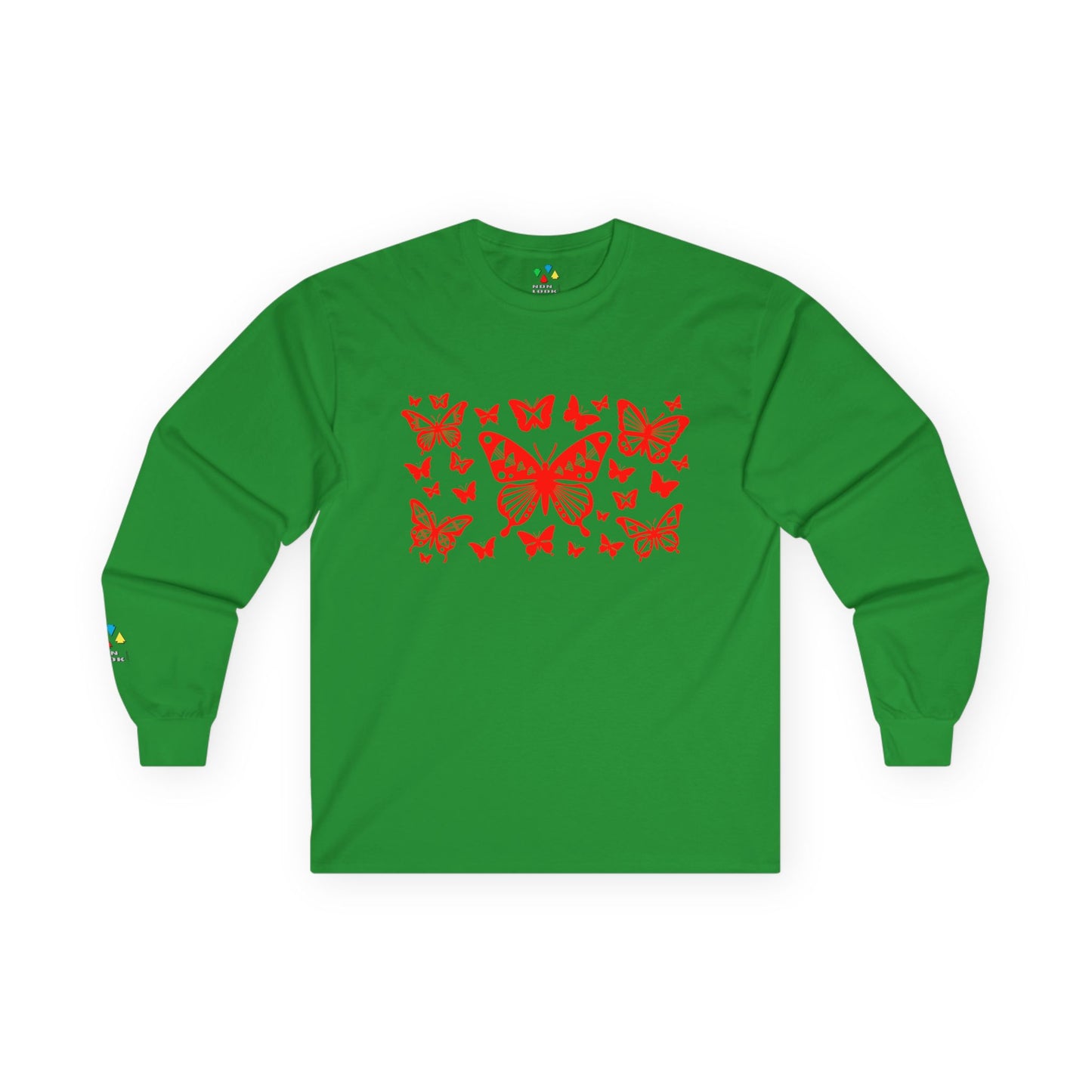 Butterfly Dance in Red Unisex Long Sleeve Tee