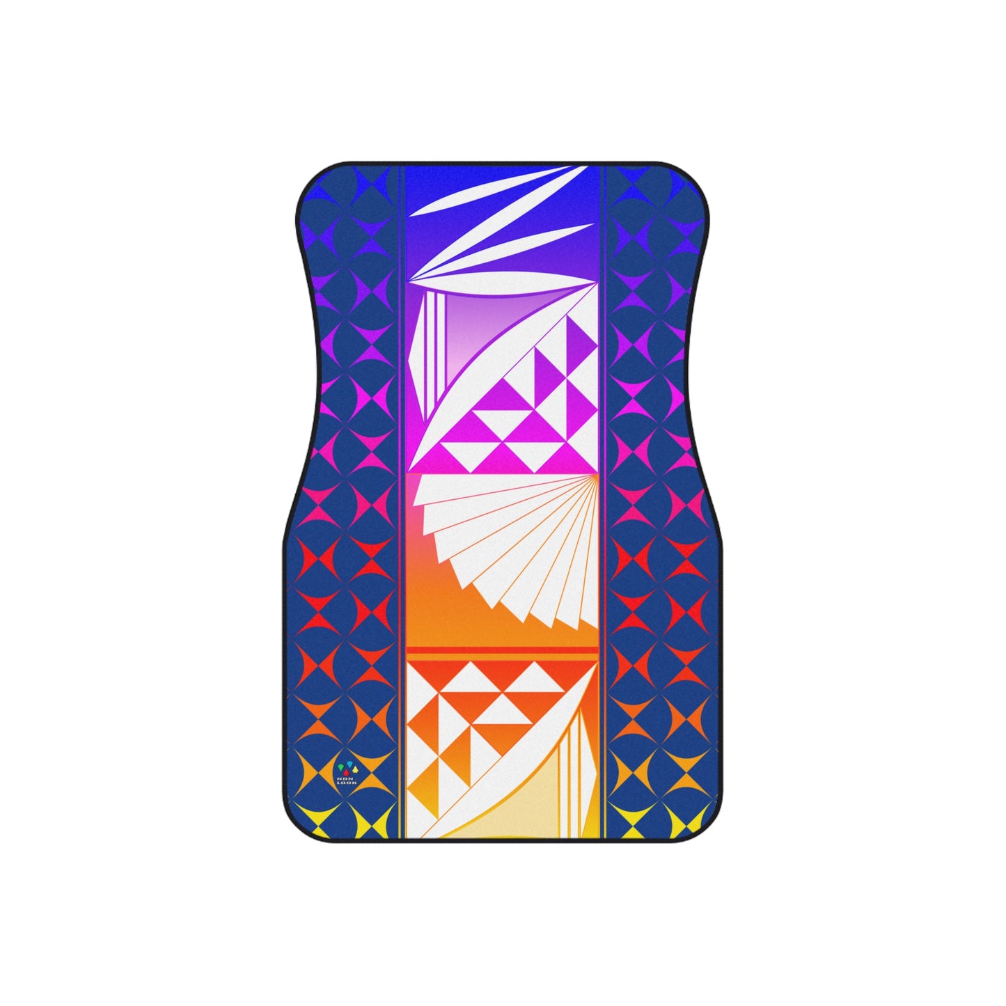Rainbow Sunrise on Blue Car Mats (Set of 4)