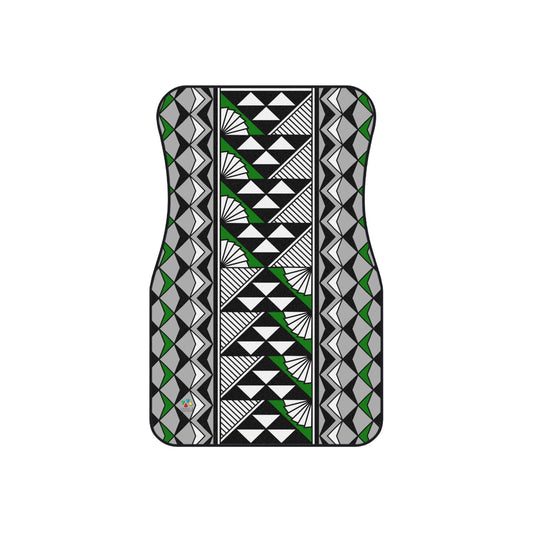 Sun and Rain in Green Car Mats (Set of 4)