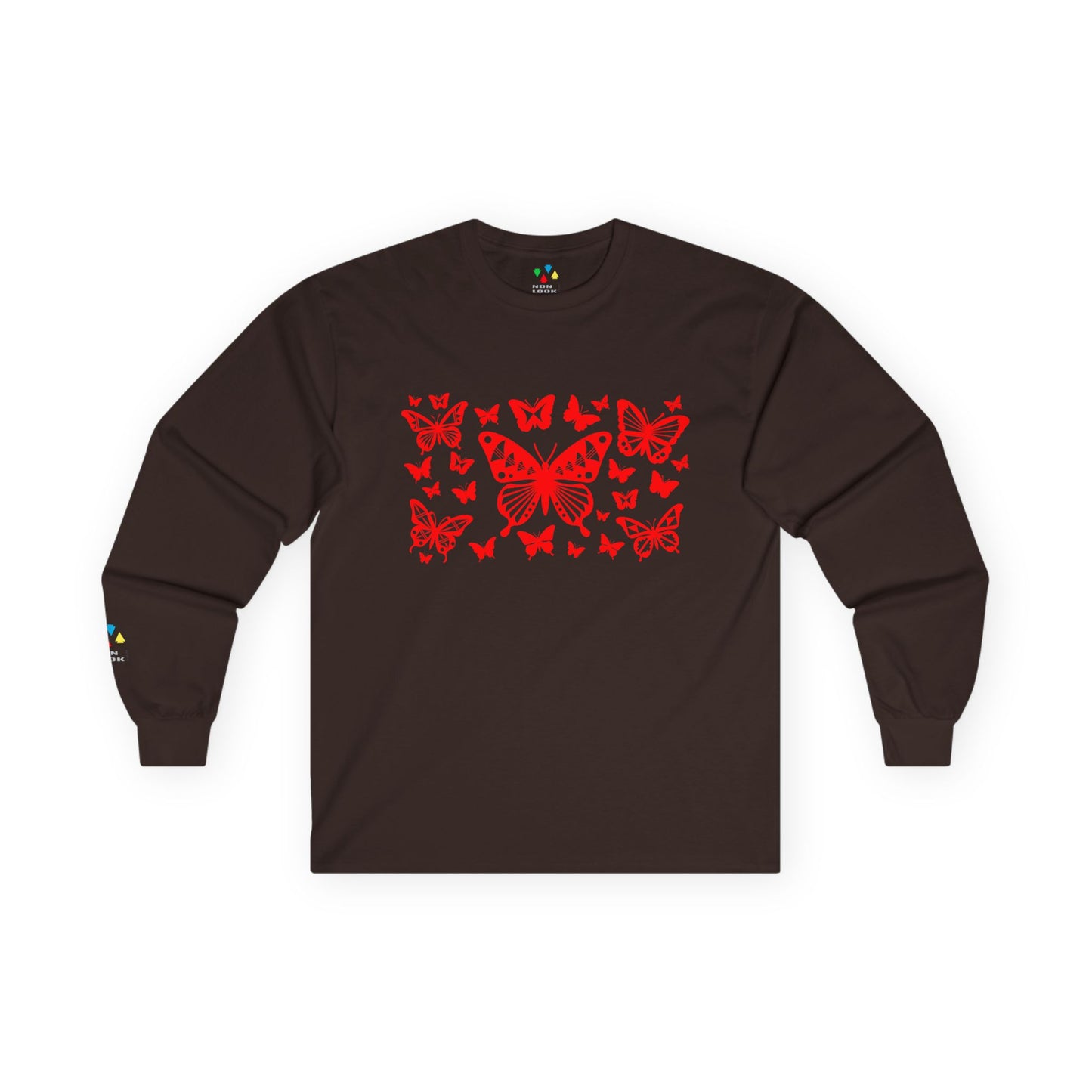 Butterfly Dance in Red Unisex Long Sleeve Tee