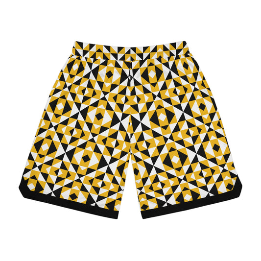 Yellow Sacred Mountains Basketball Rib Shorts