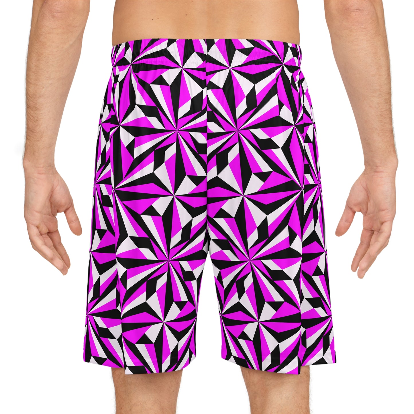 Desert Flowers in Pink Basketball Shorts