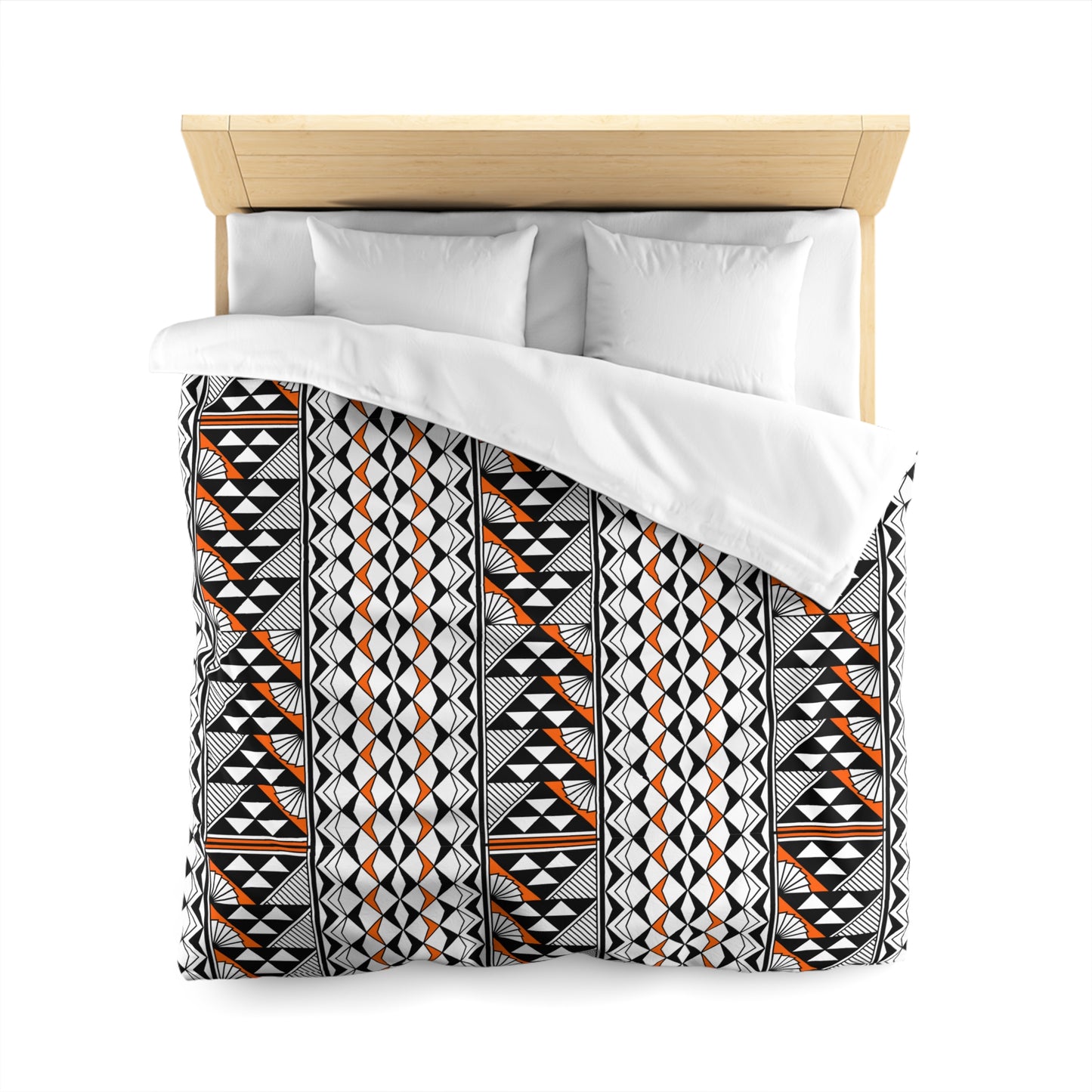 Sun and Rain in Orange Microfiber Duvet Cover