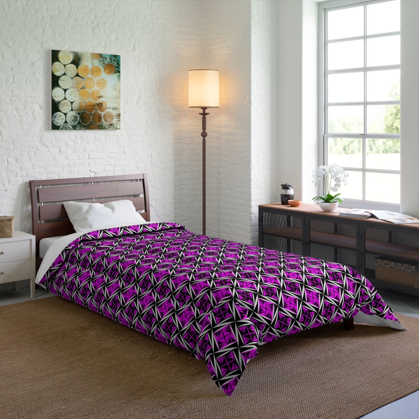 Sacred Winds in Pink Comforter