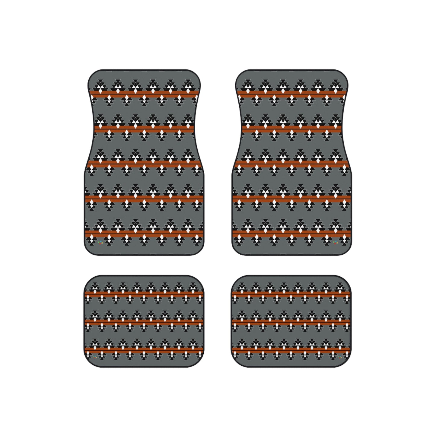 Maroon Native Woven Stories Car Mats (Set of 4)