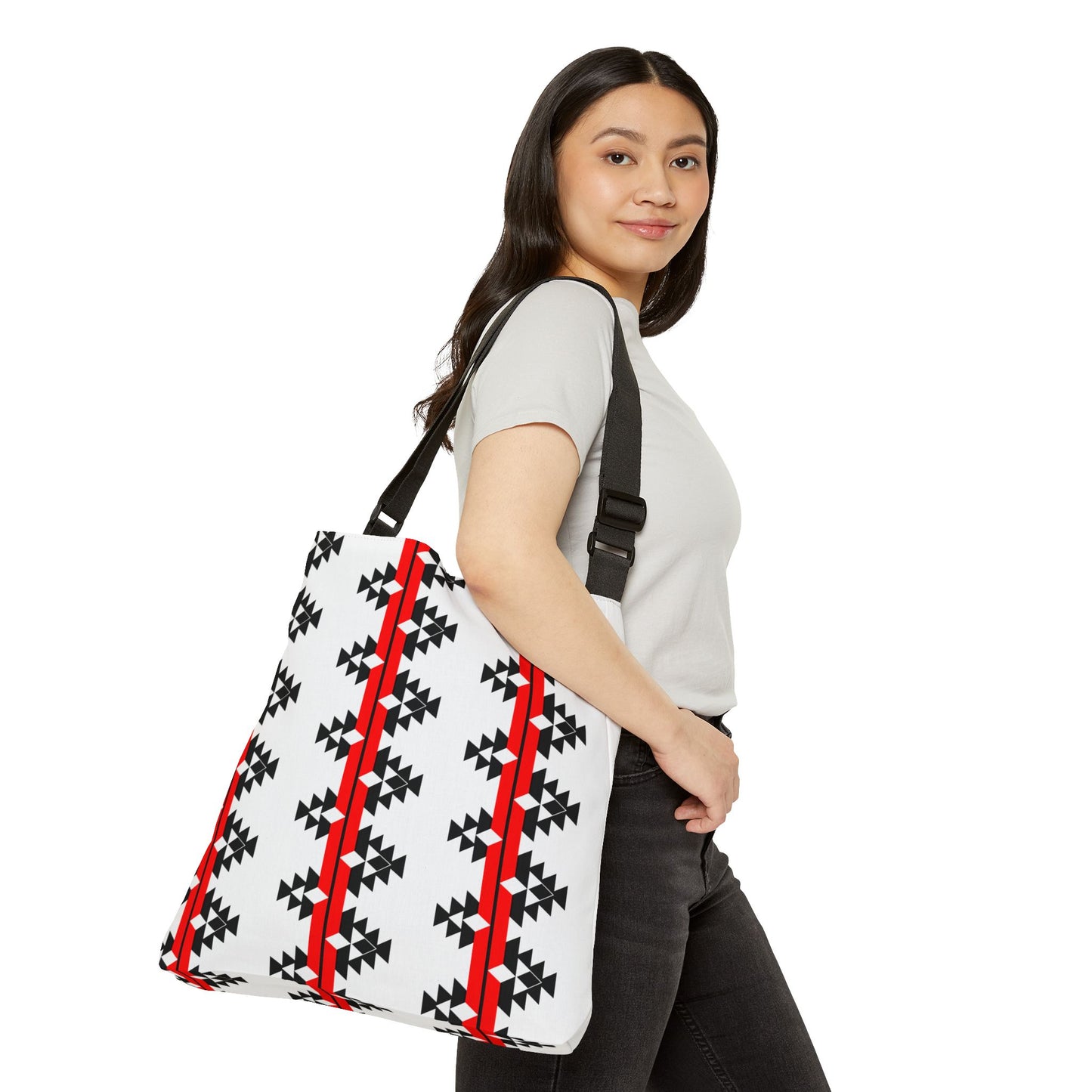 Native Stories in Red Adjustable Tote Bag