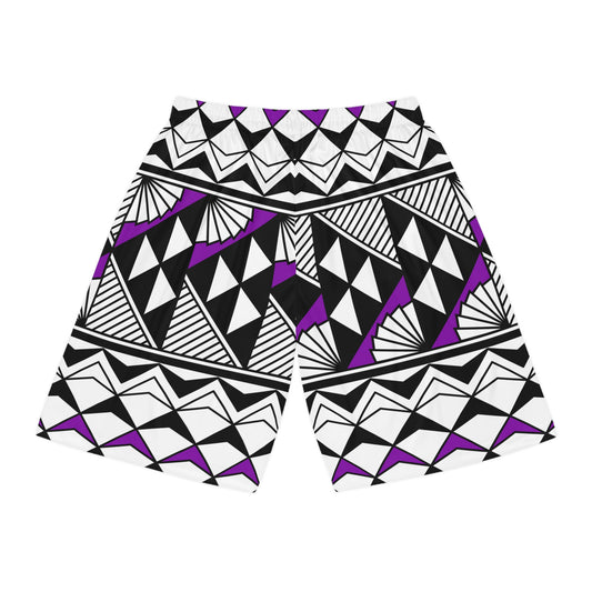 Sun and Rain in Purple Basketball Shorts