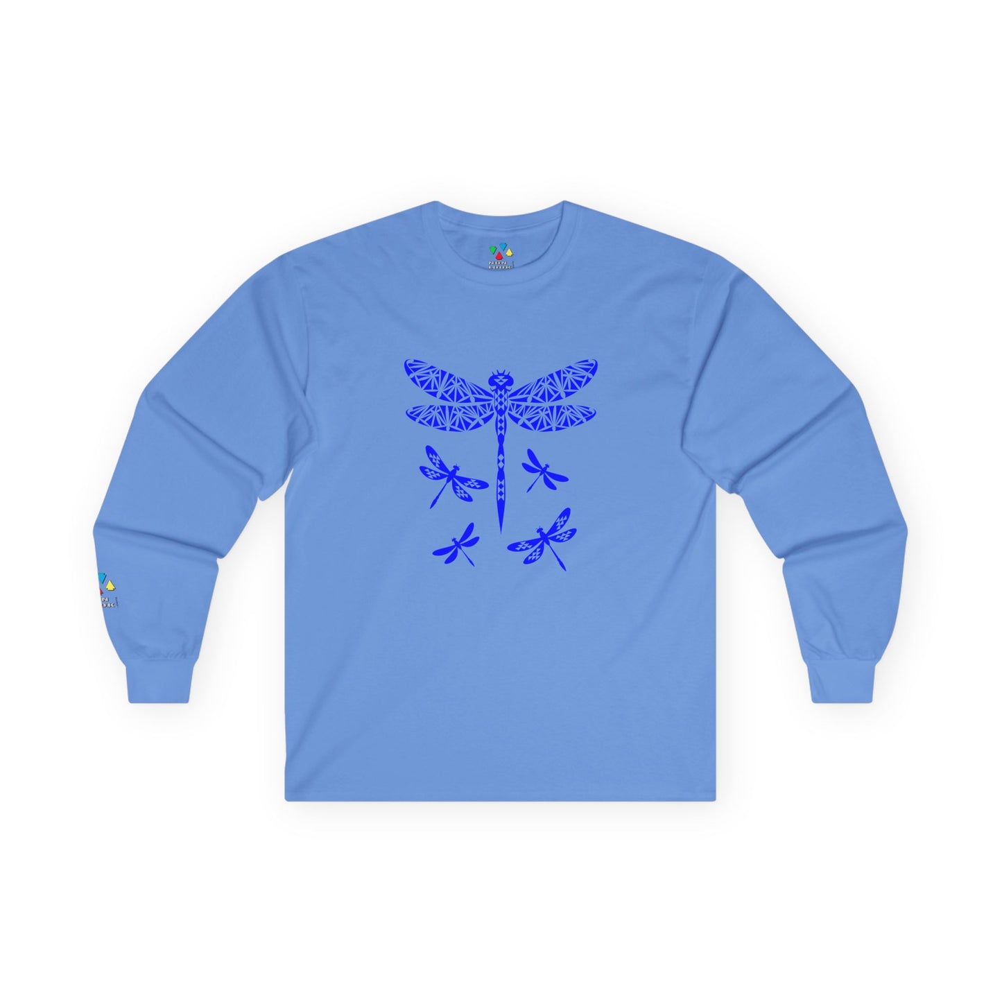 Native Dragonfly in Blue Unisex Long Sleeve Tee