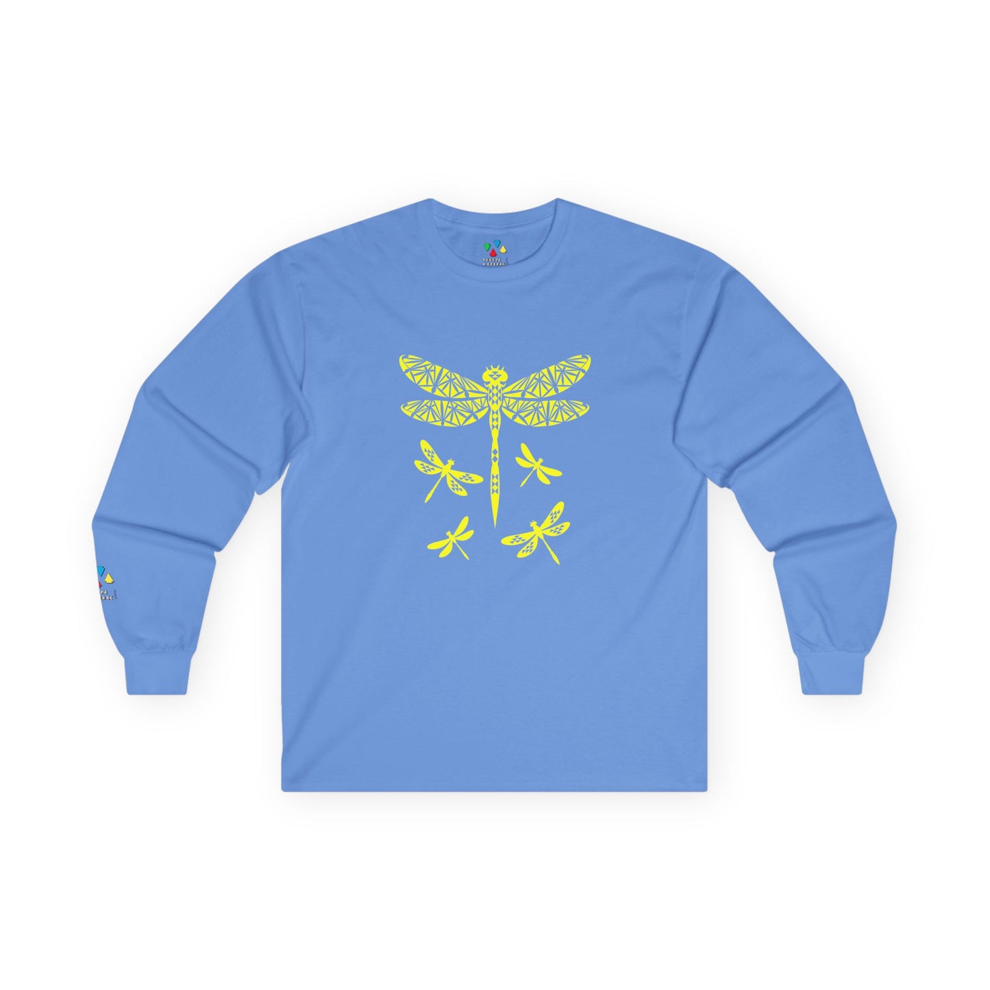 Native Dragonfly in Yellow Unisex Long Sleeve Tee