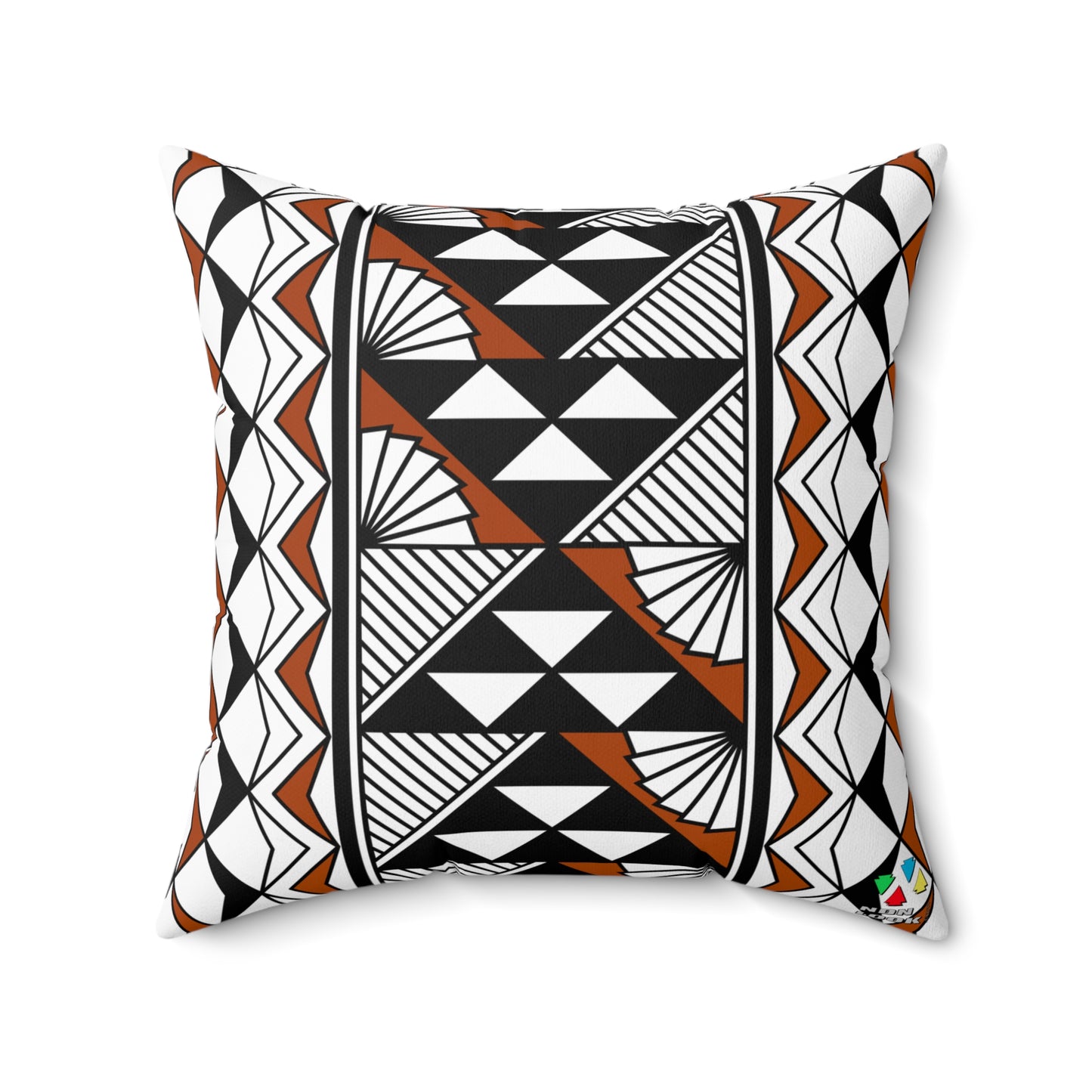 Sun and Rain in Rust Spun Polyester Square Pillow