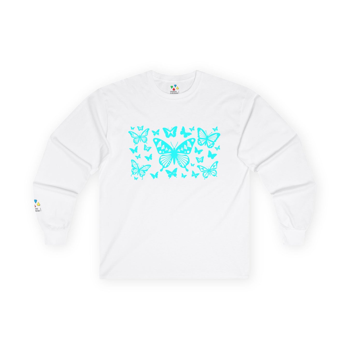 Butterfly Dance in Turquoise Unisex Long Sleeve Tee