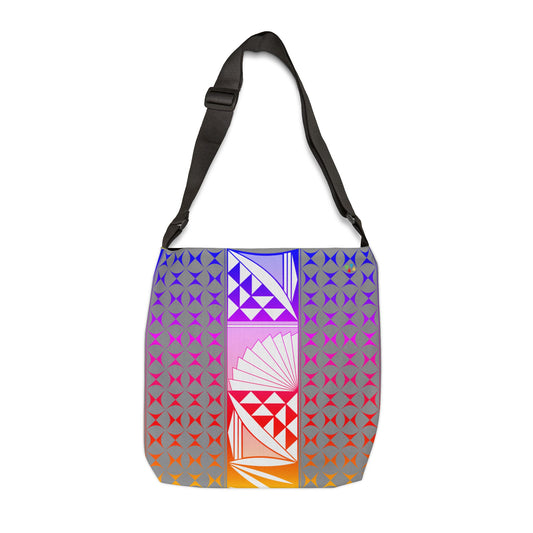 Gray Rainbow Southwest Sunrise Adjustable Tote Bag