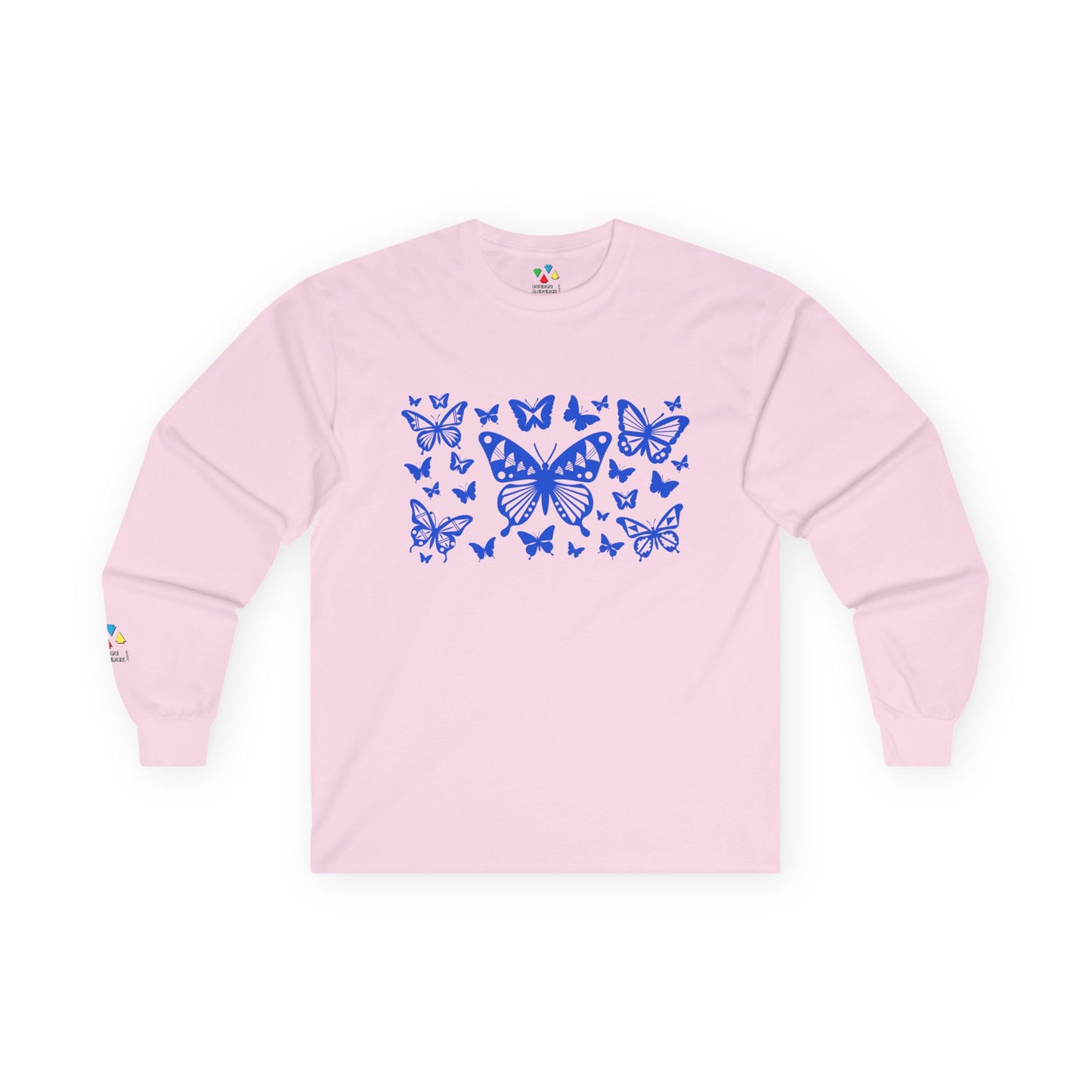 Butterfly Dance in Blue Unisex Long Sleeve Tee