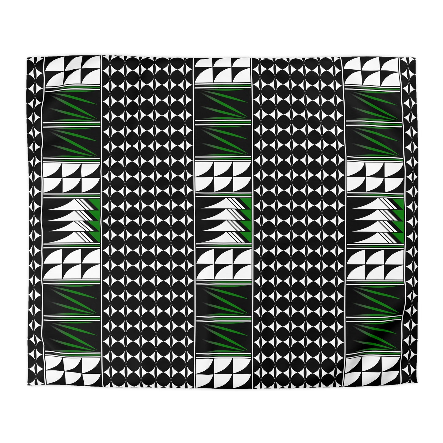 Blessed Feathers in Green Microfiber Duvet Cover