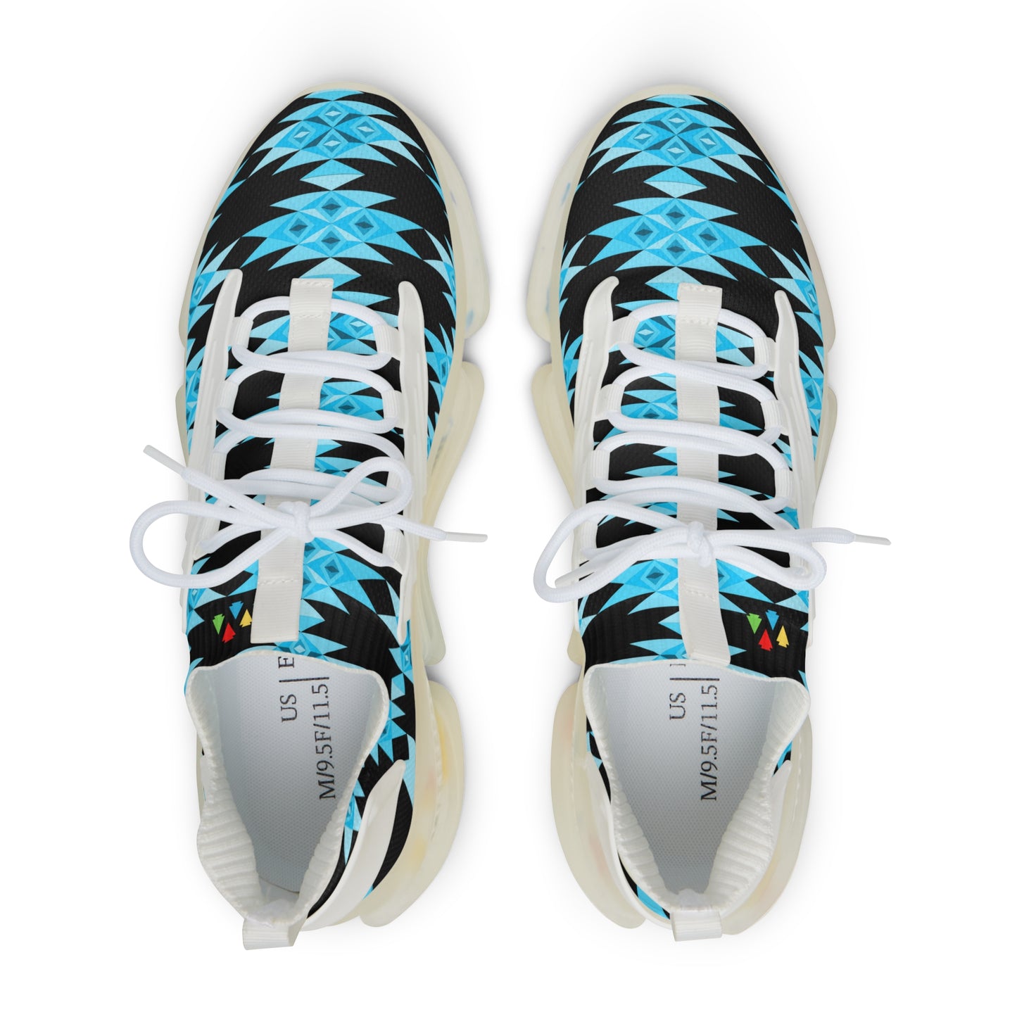 Turquoise Trail on Black Men's Mesh Sneakers