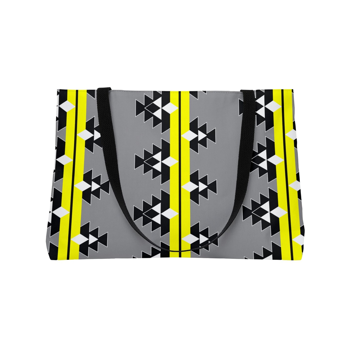 Native Woven Stories in Yellow Weekender Tote Bag