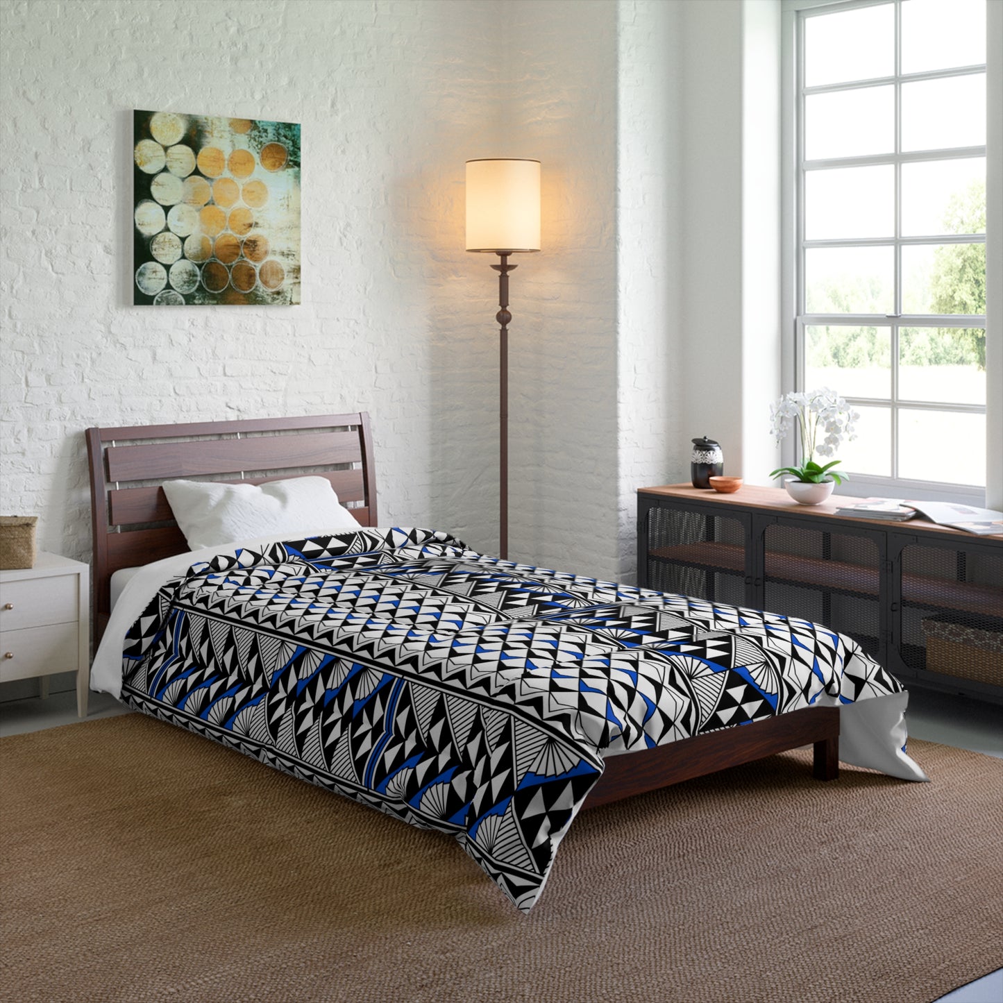 Southwest Rain and Sun in Blue Comforter