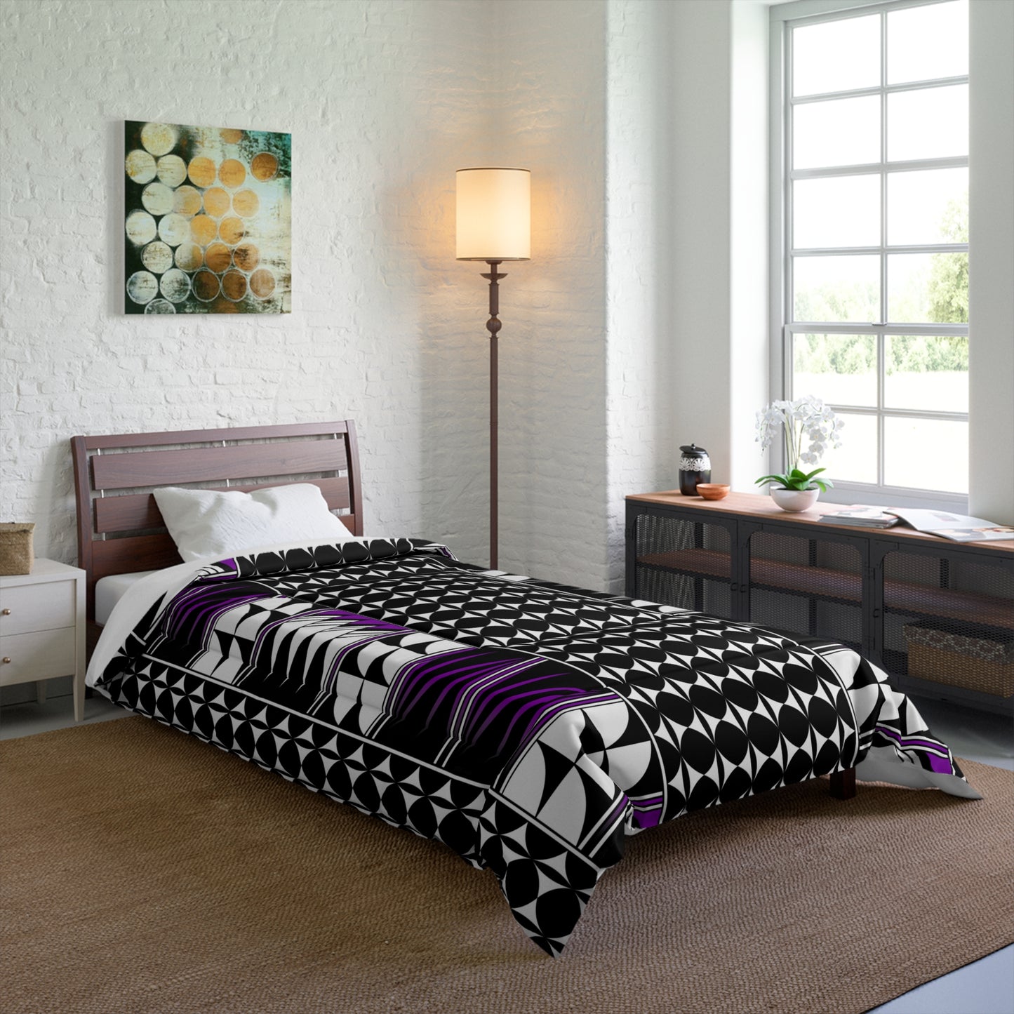 Southwest Feather Blessing in Purple Comforter