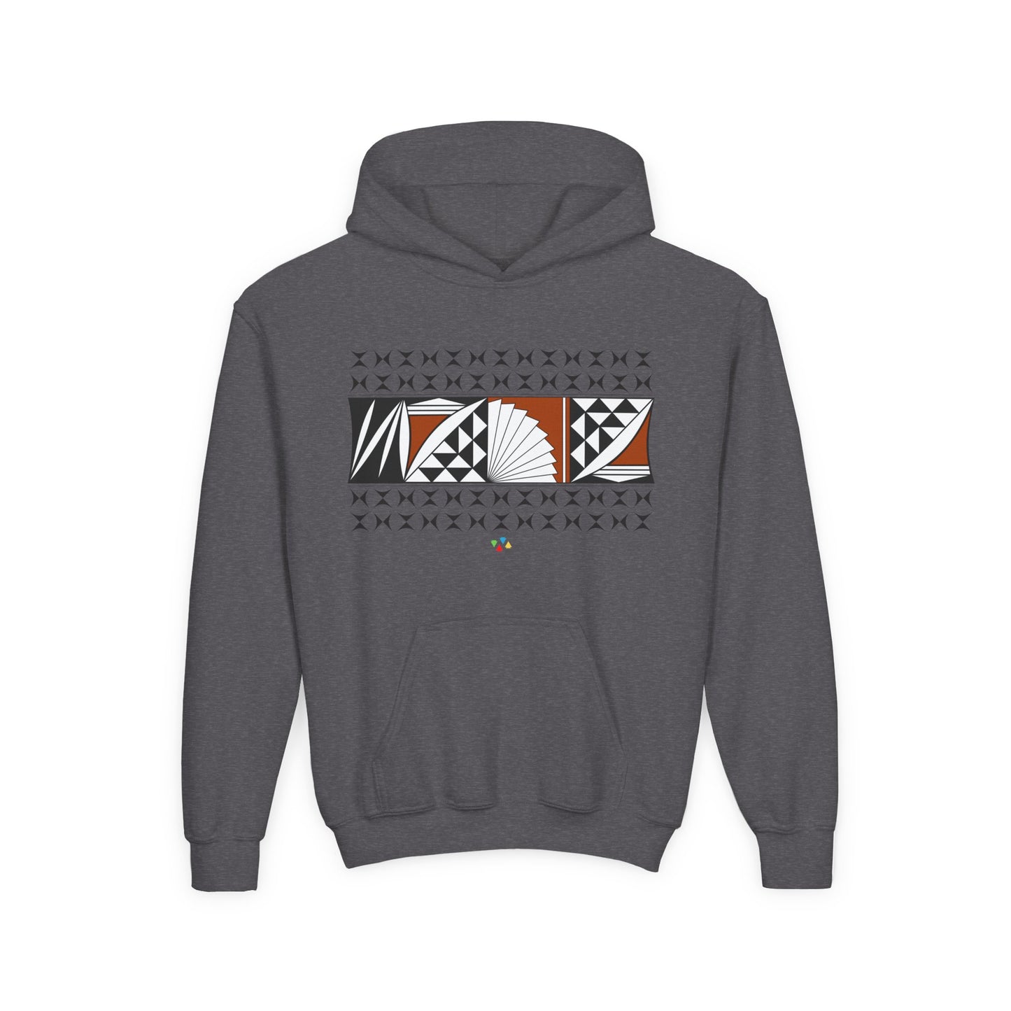 Rust Southwest Sunrise Youth Heavy Blend Hooded Sweatshirt