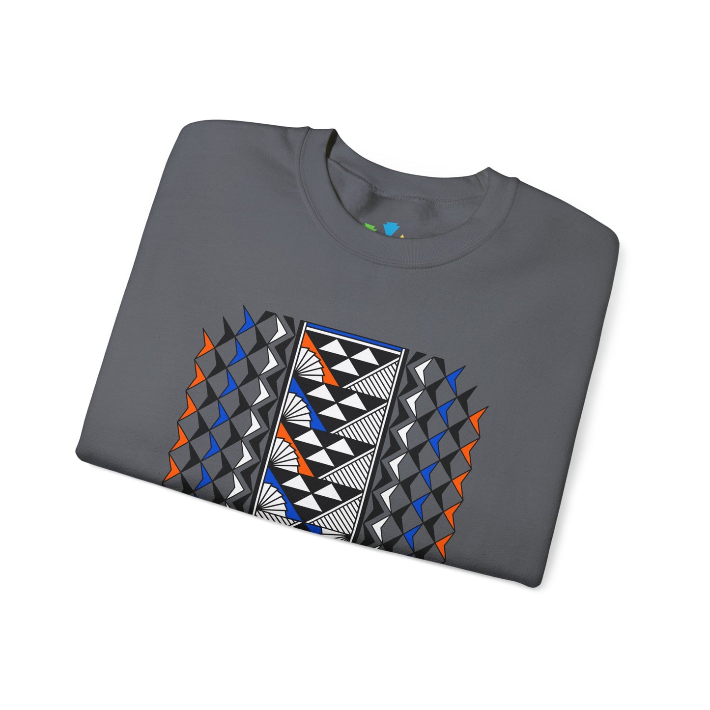 Sun and Rain in Blue/Orange Unisex Sweatshirt