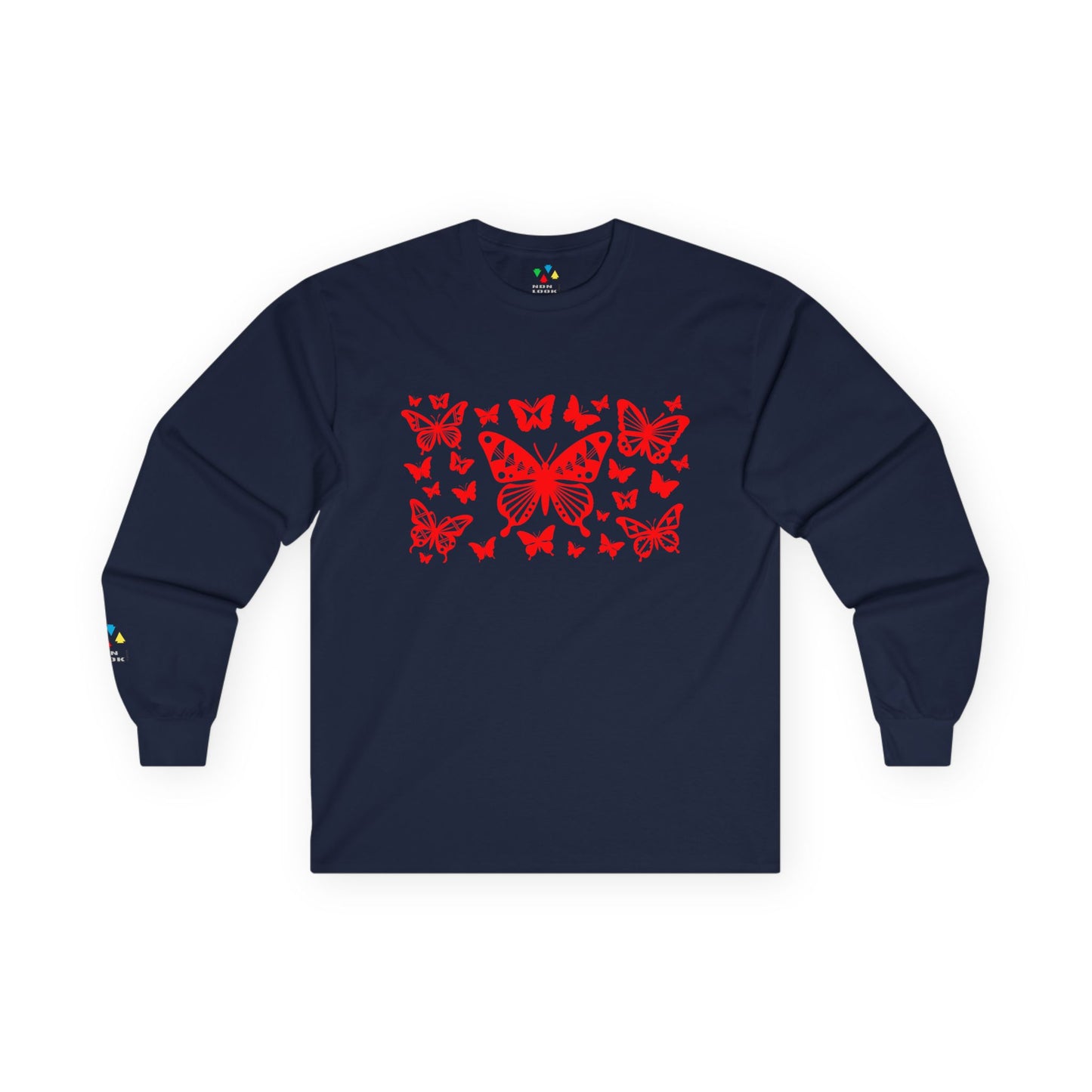 Butterfly Dance in Red Unisex Long Sleeve Tee