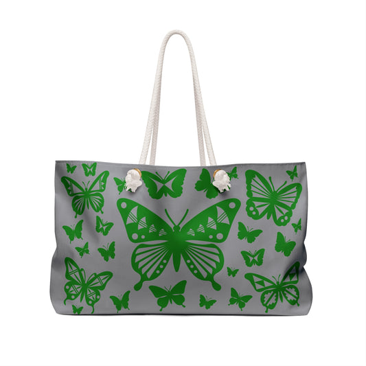 Green Butterfly Burst Weekender Bag
