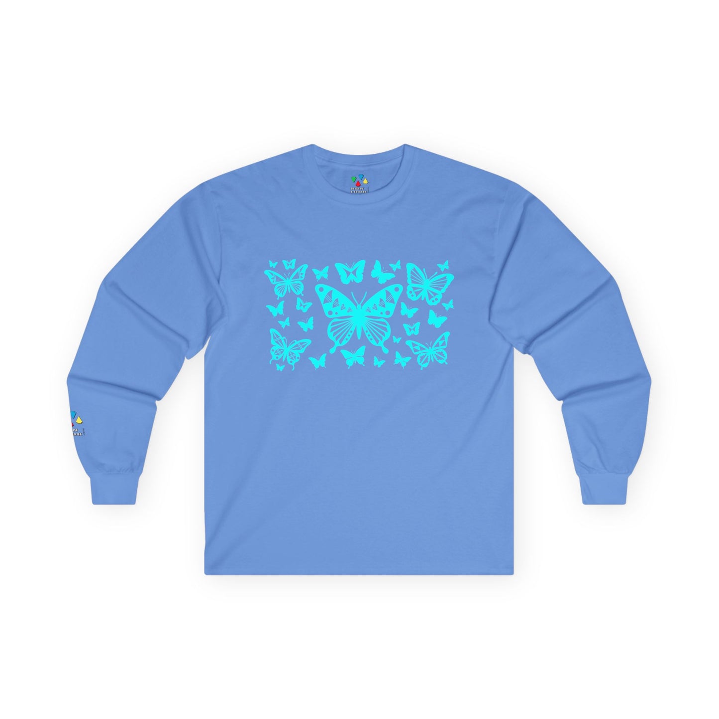 Butterfly Dance in Turquoise Unisex Long Sleeve Tee
