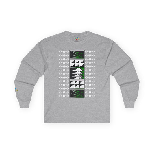 Feather Blessings in Green Unisex Long Sleeve Tee
