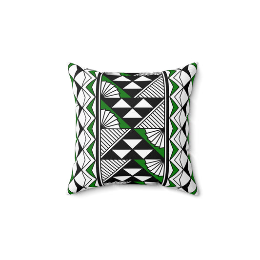 Sun and Rain in Green Spun Polyester Square Pillow