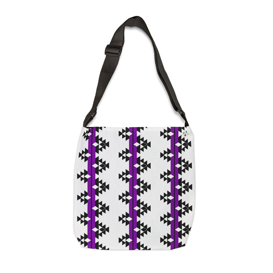 Native Stories in Purple Stories Adjustable Tote Bag
