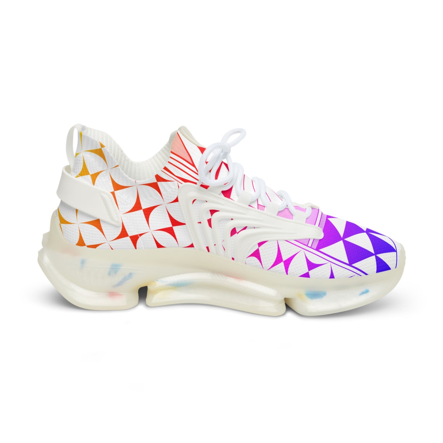 Rainbow Sunrise Men's Mesh Sneakers