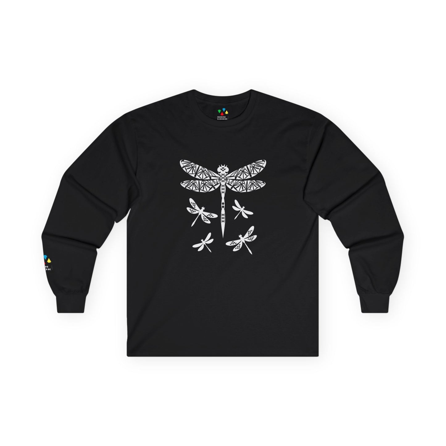 Native Dragonfly in White Unisex Long Sleeve Tee