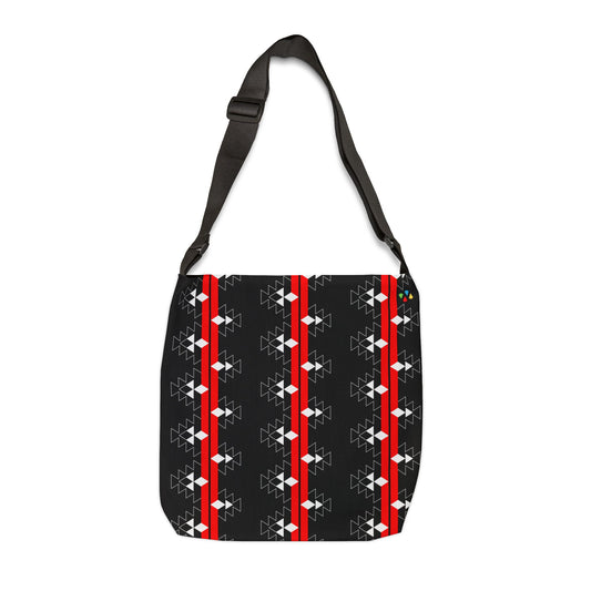 Native Stories in Red/Black Adjustable Tote Bag