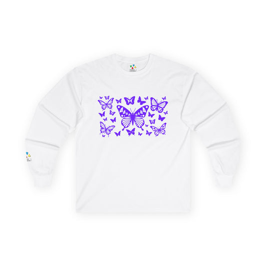 Butterfly Dance in Purple Unisex Long Sleeve Tee