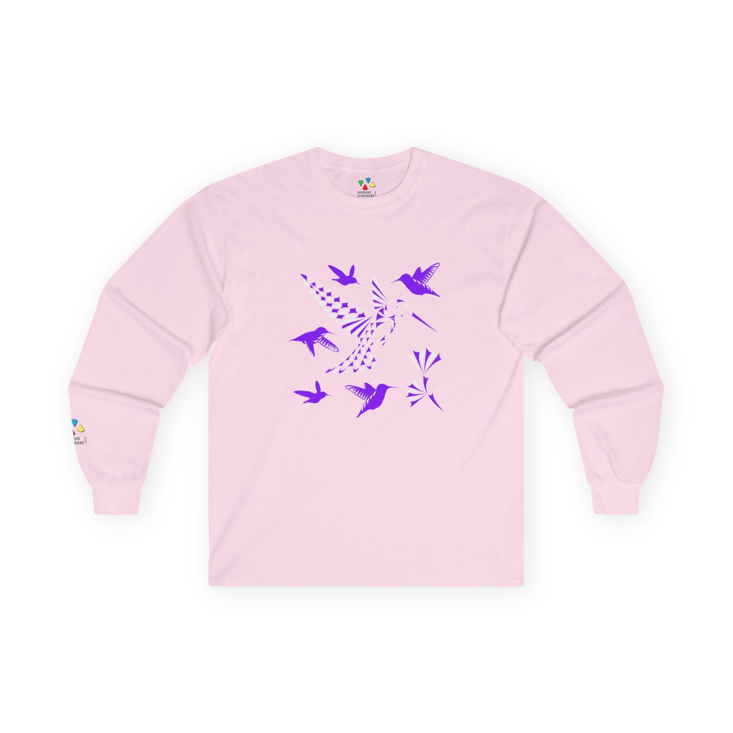 Hummingbird Blessing in Purple Unisex Long Sleeve Tee