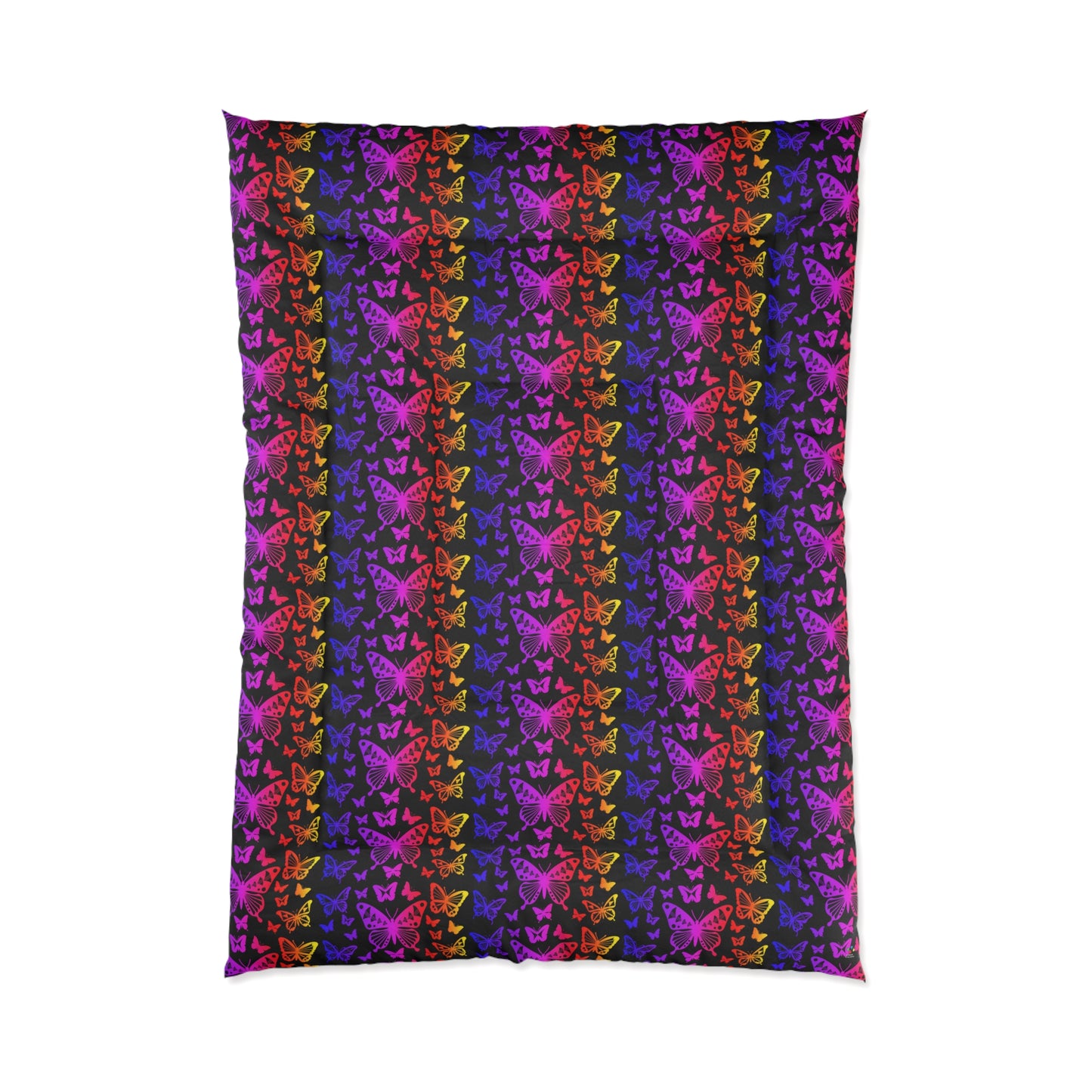 Native Butterflies on Black Comforter