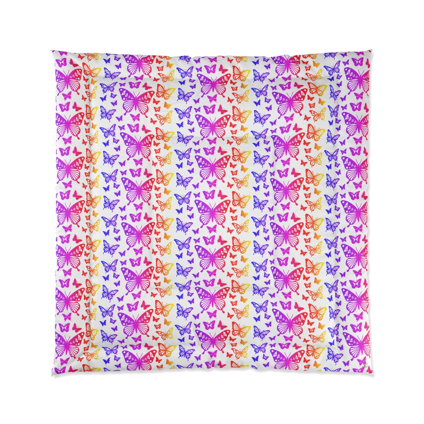 Native Butterflies on White Comforter