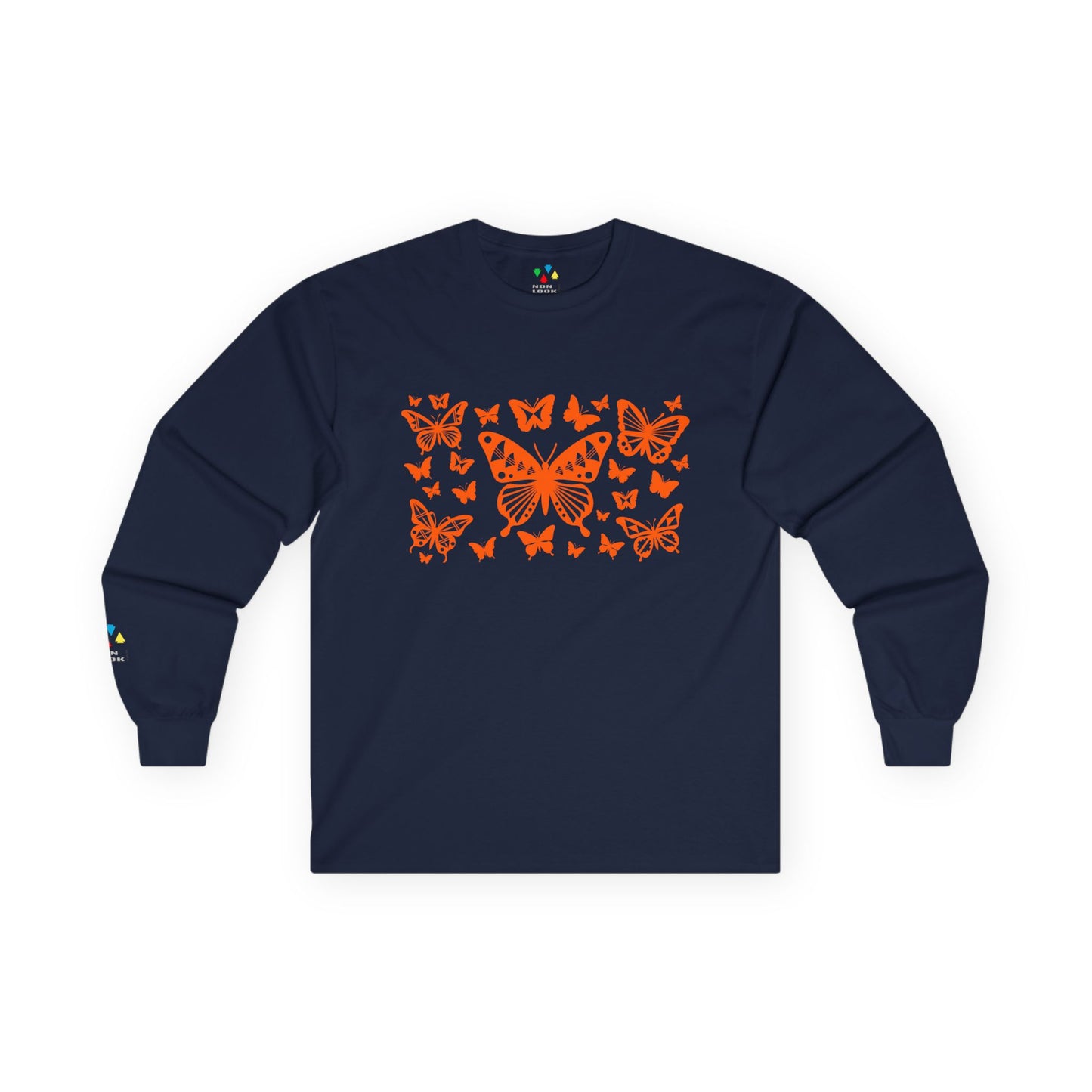 Butterfly Dance in Orange Unisex Long Sleeve Tee