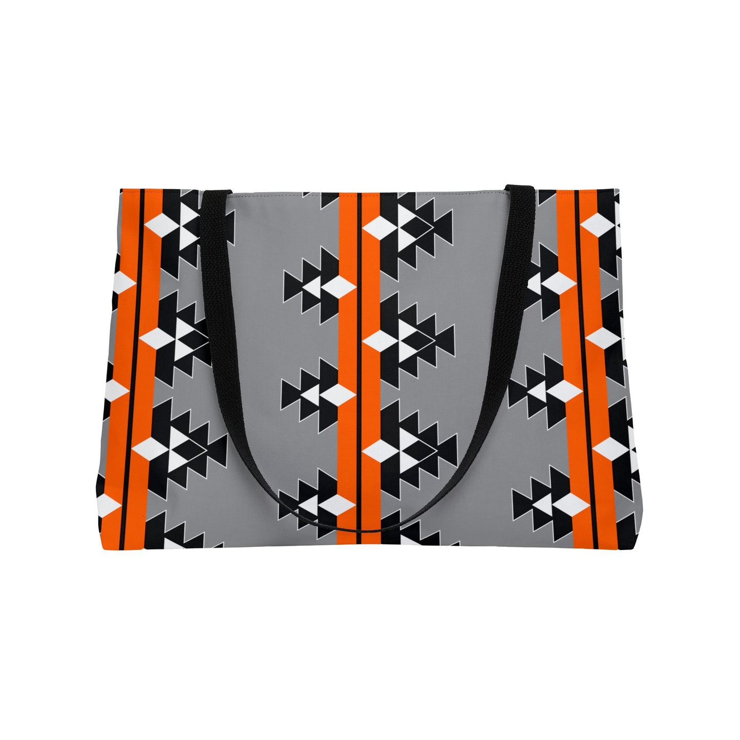 Native Woven Stories in Orange Weekender Tote Bag