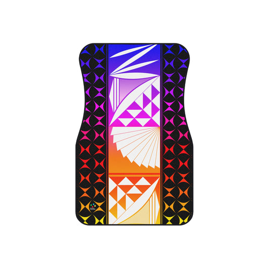 Rainbow Sunrise on Black Car Mats (Set of 4)