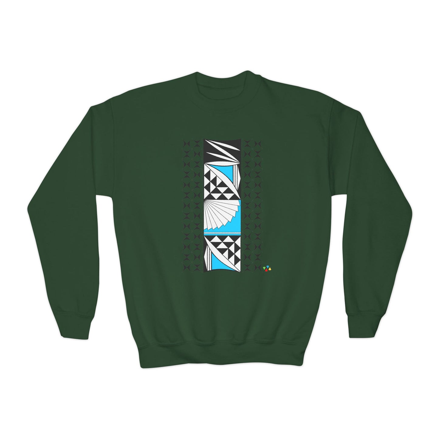 Southwest Sunrise in Turquoise Youth Crewneck Sweatshirt